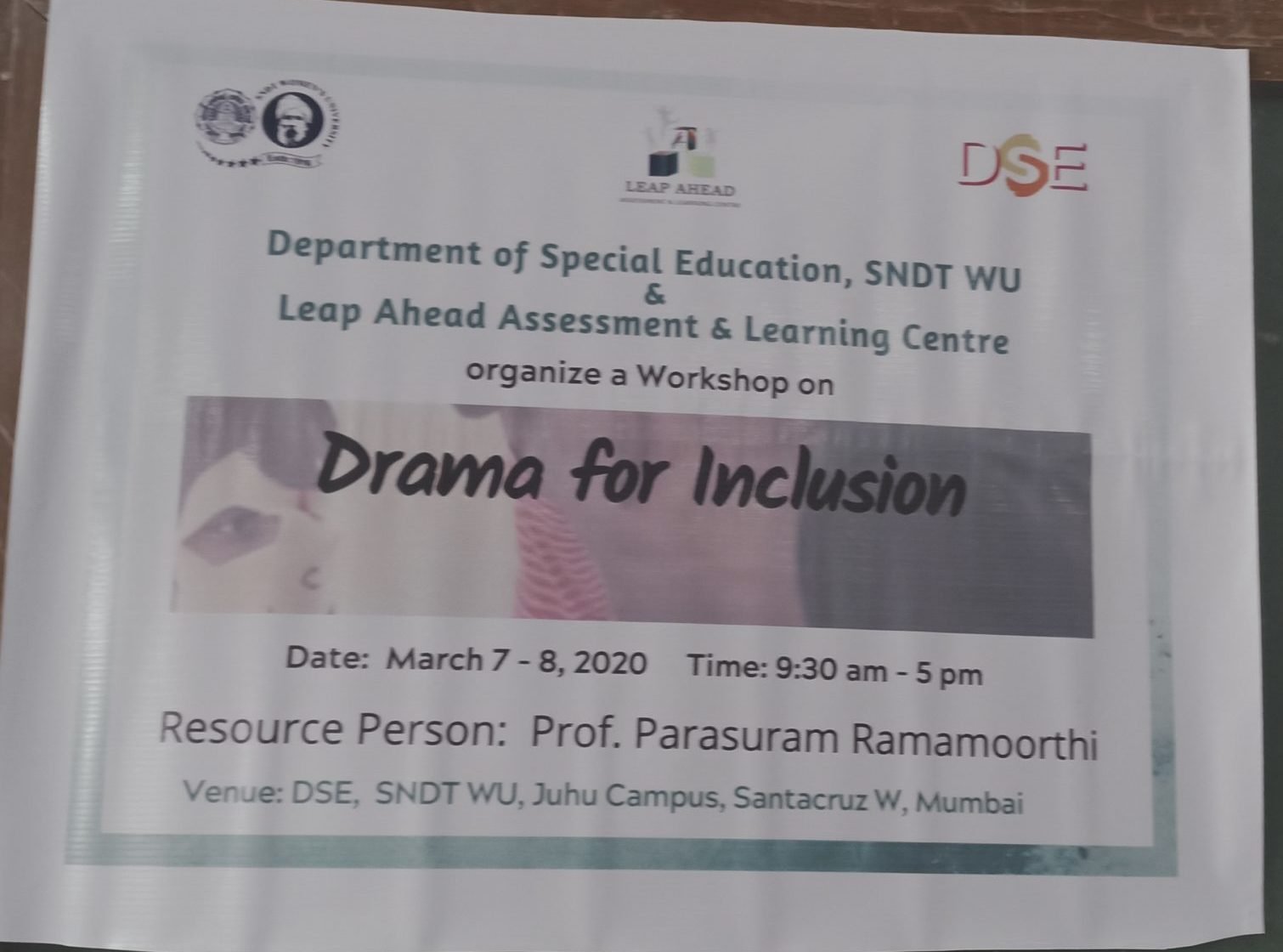 Drama for Inclusion by Prof. Parasuram Ramamoorthi