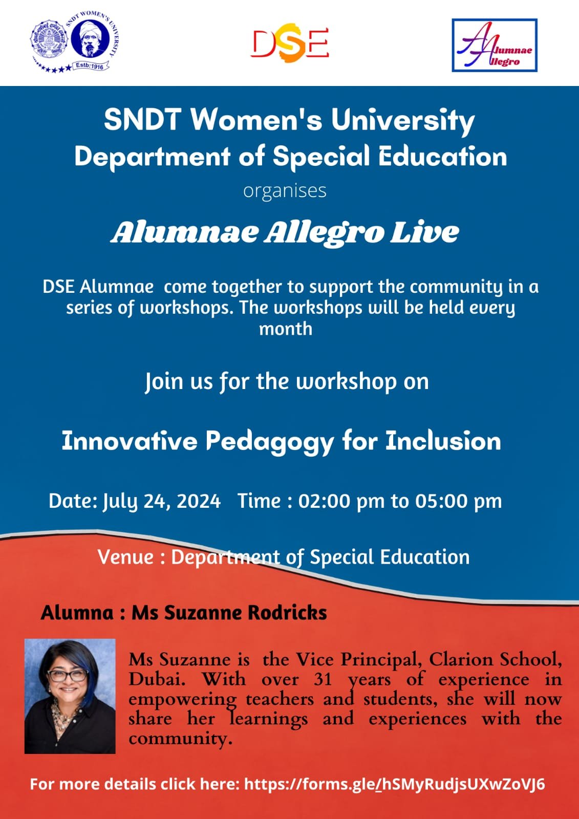 Alumnae Allegro- Workshop on Innovative Pedagogy for Inclusion by Ms Suzanne Rodricks